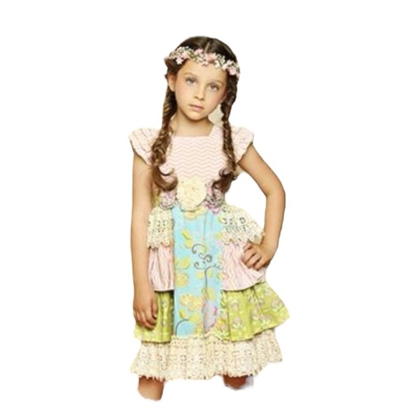 MUSTARD PIE, GIRLS DELPHINE DRESS. FULL OF LACE & RUFFLES. SIZE 8 - Picture 1 of 12